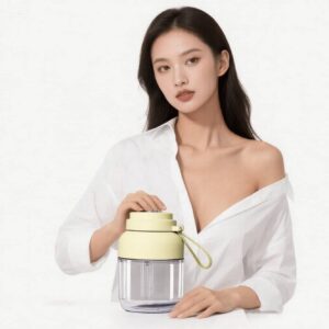 Compact USB charging juicer cup, double lid juicer cup, large capacity juicer cup, multifunctional electric fruit and vegetable